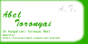 abel toronyai business card
